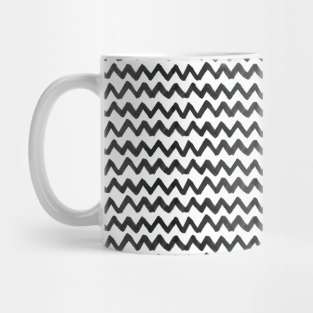 Ink zigzags - black and white Mug